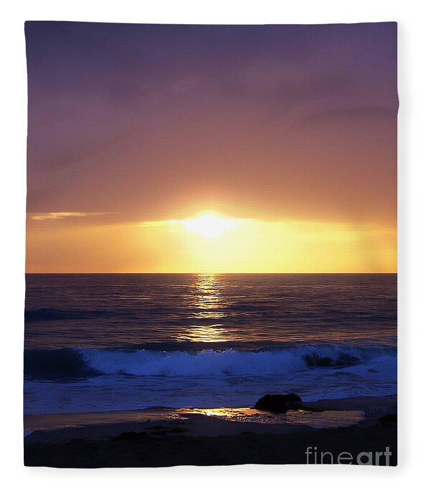 California Fleece Blanket featuring the photograph Sunset Over The Pacific by Phil Perkins
