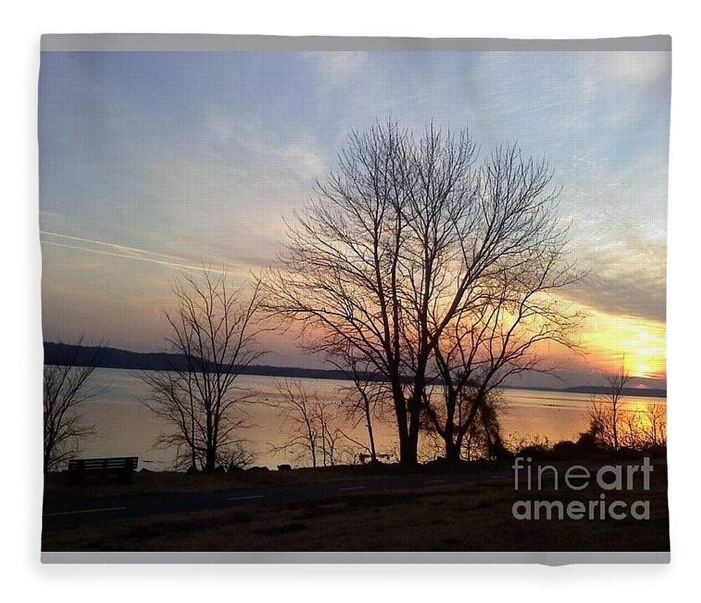 Sunset Fleece Blanket featuring the photograph Sunset over the Potomac by Jimmy Clark