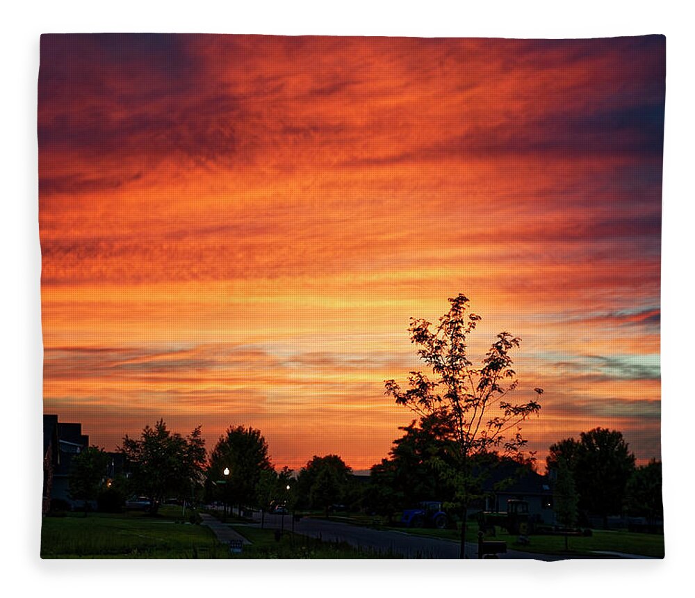 Sunset Fleece Blanket featuring the photograph Sunset by Peter Ponzio
