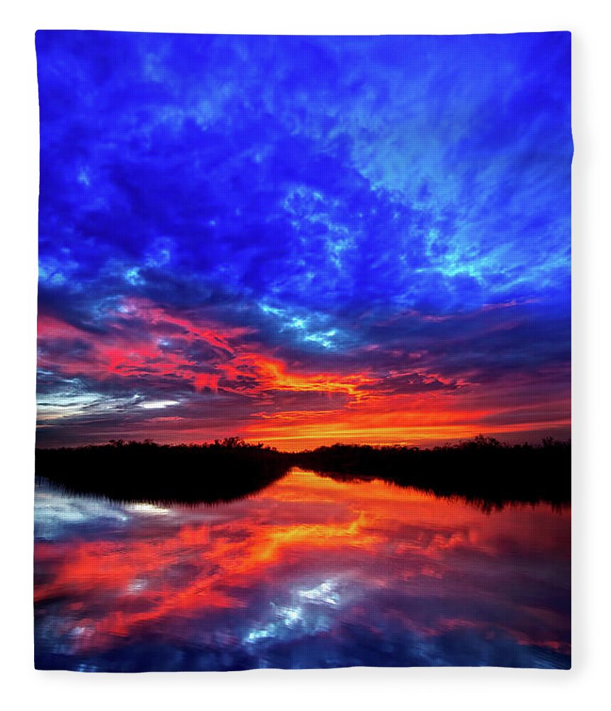Sunset Fleece Blanket featuring the photograph Sunset Reflections II by Mark Andrew Thomas