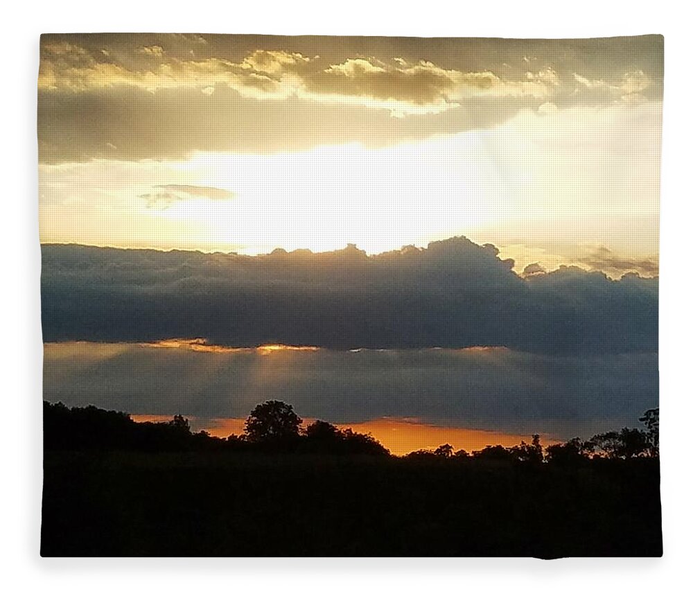 Sunset Fleece Blanket featuring the photograph Sunset Through the Dark by Vic Ritchey