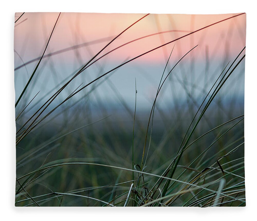 Sun Fleece Blanket featuring the photograph Sunset through the marsh grass by Spikey Mouse Photography