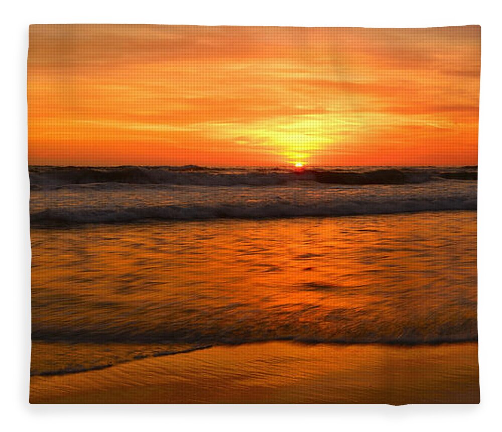 Landscapes Fleece Blanket featuring the photograph Cardiff Waves by John F Tsumas