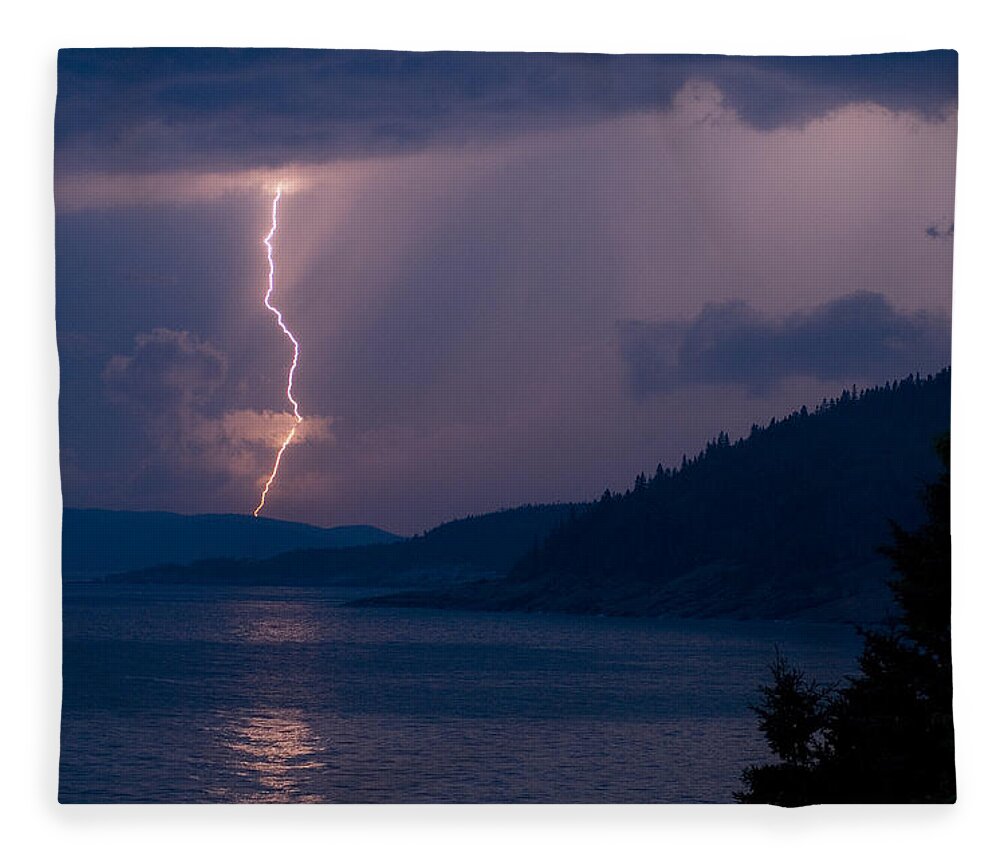 Lake Superior Fleece Blanket featuring the photograph Superior Lightning   by Doug Gibbons