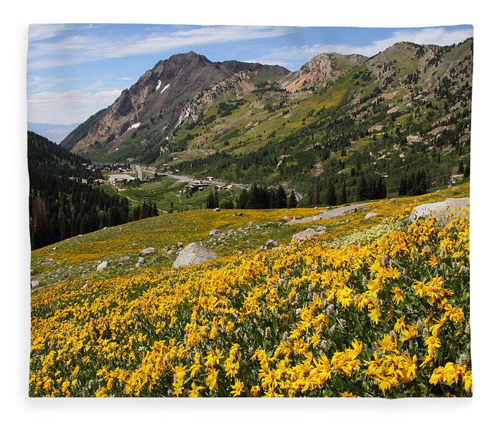 Landscape Fleece Blanket featuring the photograph Superior Wasatch Wildflowers by Brett Pelletier
