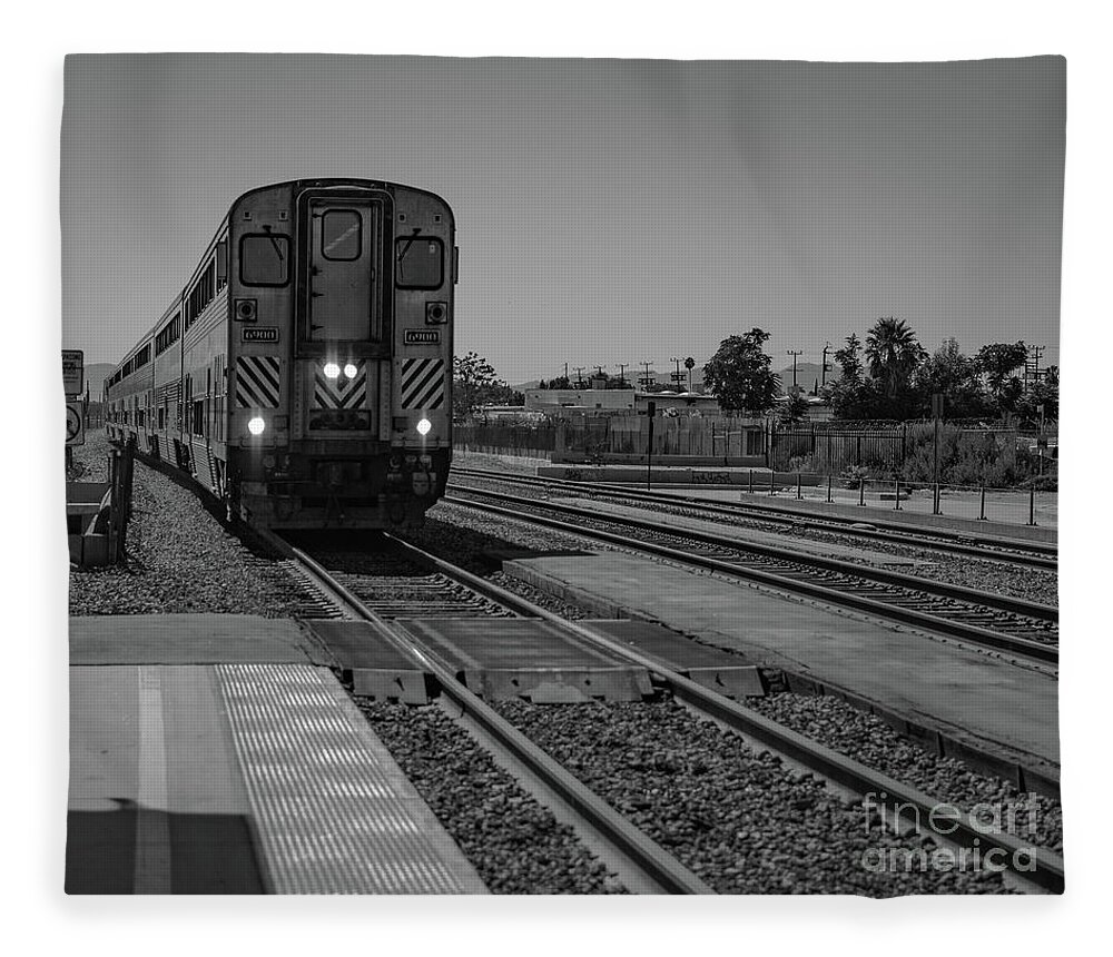 Train Fleece Blanket featuring the photograph Surliner Van Nuys by Jeff Hubbard
