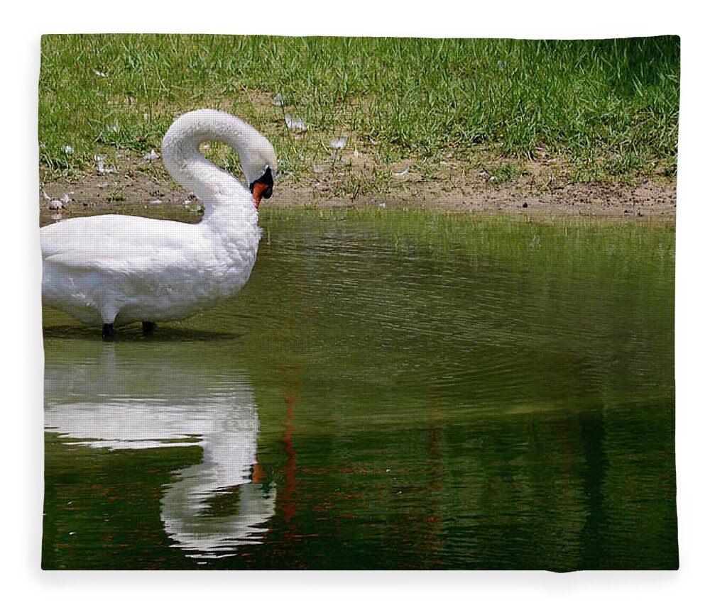 Art Fleece Blanket featuring the photograph Swan Arch by Bradley Dever