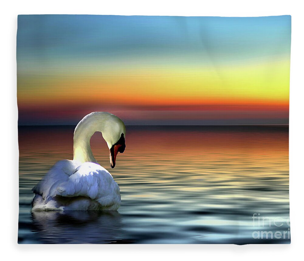 Swan Fleece Blanket featuring the photograph Swan by Stephanie Laird