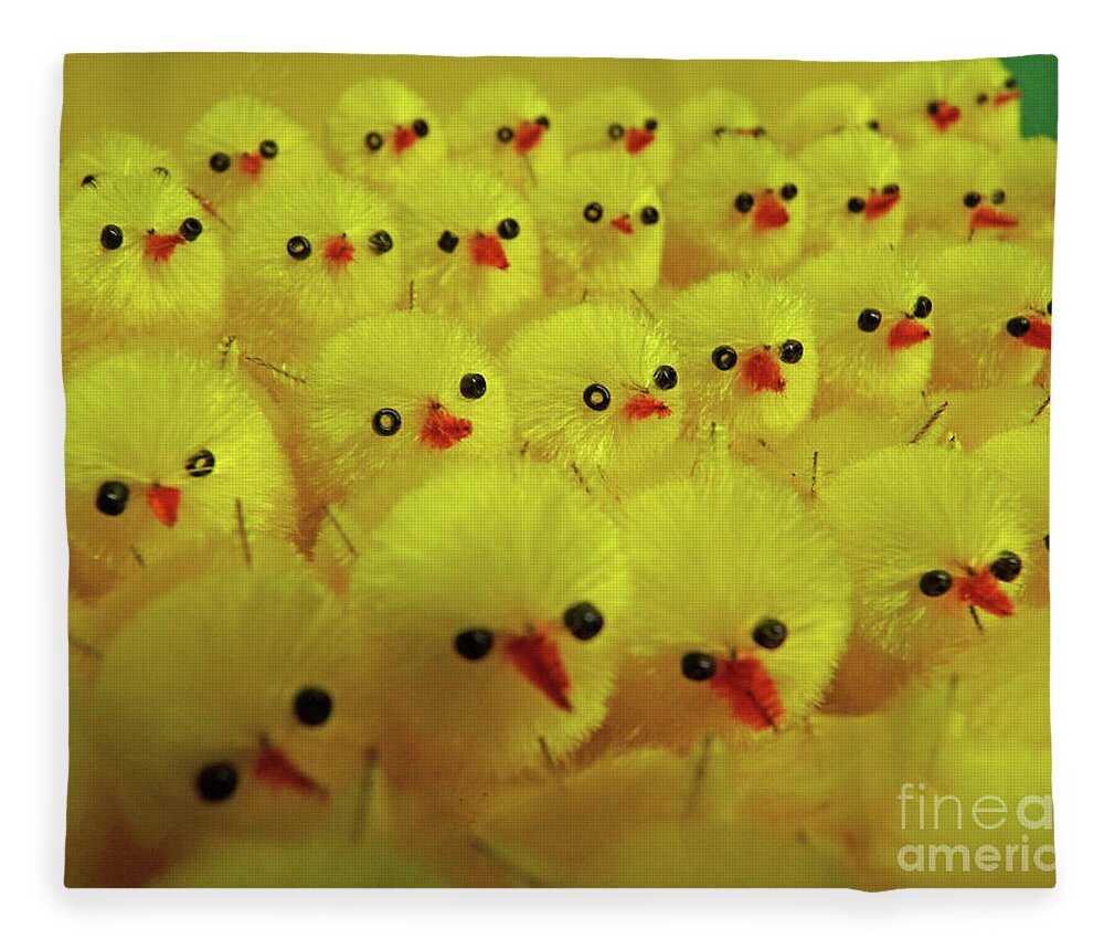 Chick Fleece Blanket featuring the photograph Sweet little chicks waiting for Easter by Eva-Maria Di Bella