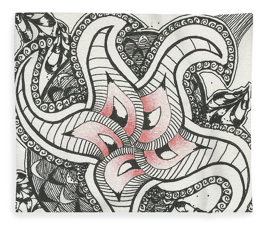 Abstract Fleece Blanket featuring the drawing Sweet Spot by Jan Steinle