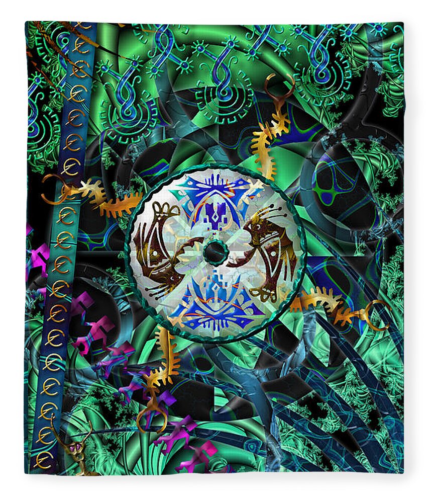 Symbol Art Fleece Blanket featuring the digital art Symagery 26 by Kenneth Armand Johnson
