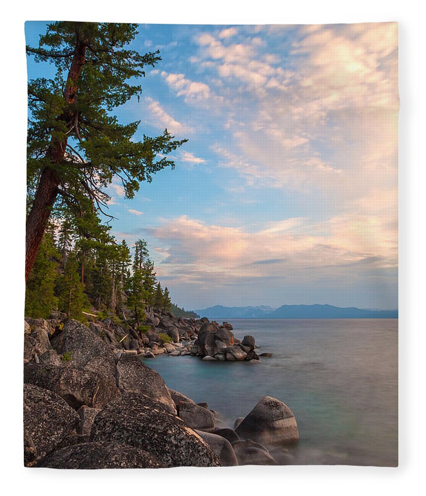 Landscape Fleece Blanket featuring the photograph Tahoe Shoreline by Jonathan Nguyen