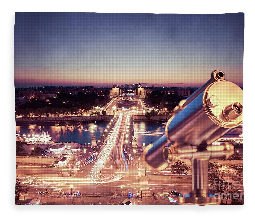 Eifeltower Fleece Blanket featuring the photograph Take a look at Paris by Hannes Cmarits