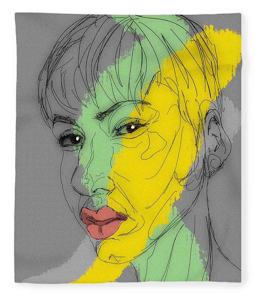 Portrait Fleece Blanket featuring the digital art Talk To Me by Michael Kallstrom