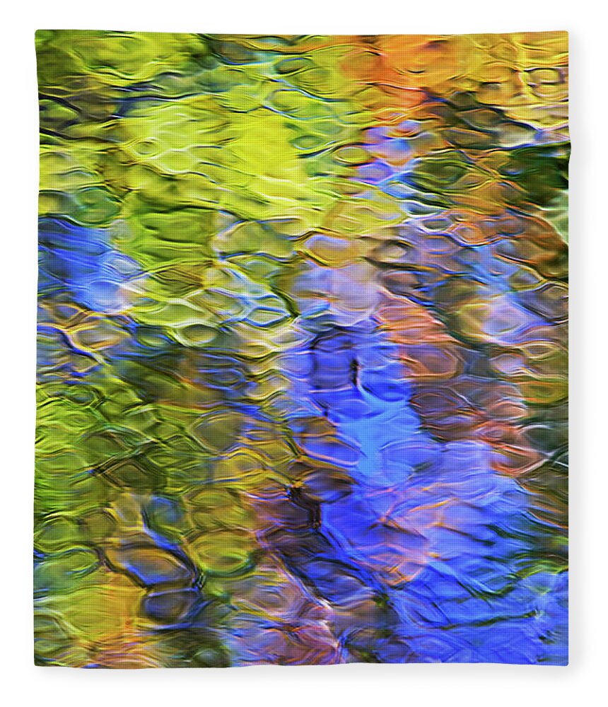 Abstract Fleece Blanket featuring the photograph Water Mosaic Abstract Art by Christina Rollo