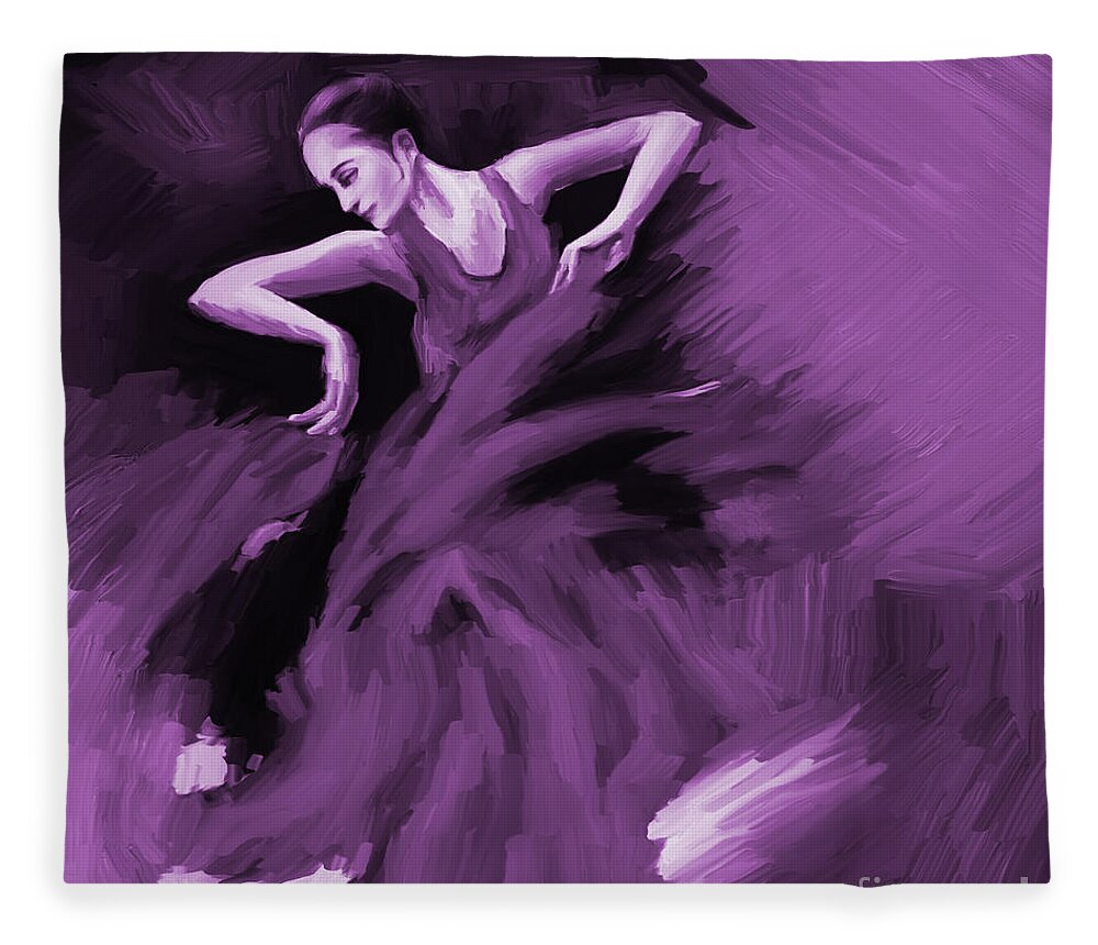 Dance Fleece Blanket featuring the painting Tango Dancer 01 by Gull G