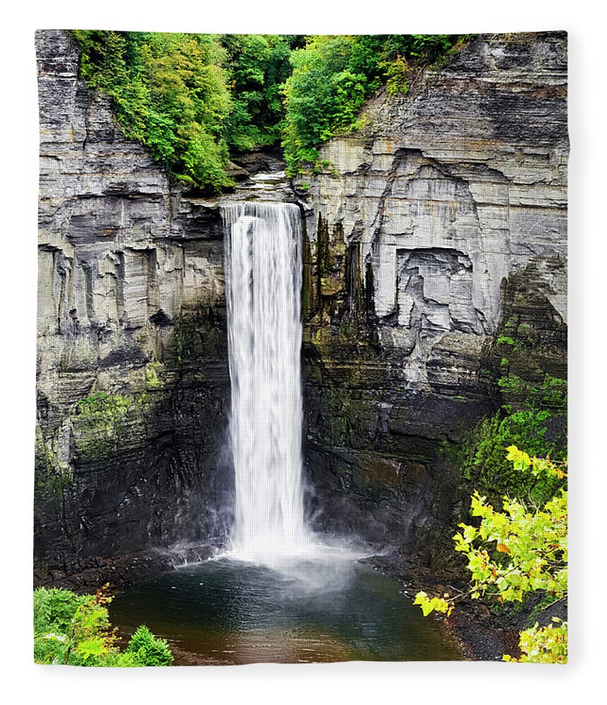 Taughannock Falls Fleece Blanket featuring the photograph Taughannock Falls View from the Top by Christina Rollo