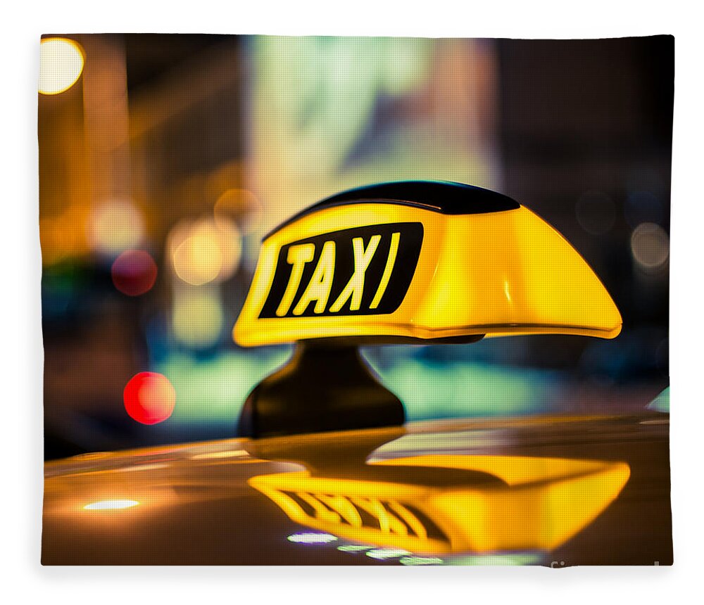 1x1 Fleece Blanket featuring the photograph TAXI 1x1 by Hannes Cmarits