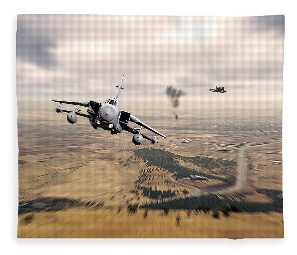 Tornado Gr4 Fleece Blanket featuring the digital art Telic Strike by Airpower Art