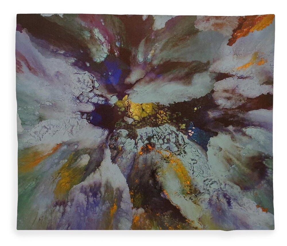Abstract Fleece Blanket featuring the painting Tenacity by Soraya Silvestri