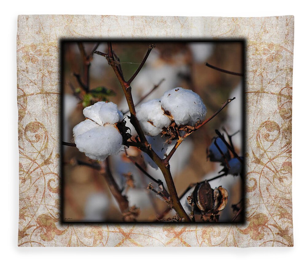 Brown Fleece Blanket featuring the photograph Tennessee Cotton II Photo Square by Jai Johnson