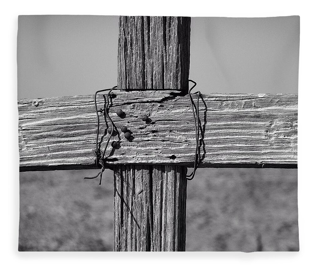 Cross Fleece Blanket featuring the photograph Terlingua by Gia Marie Houck