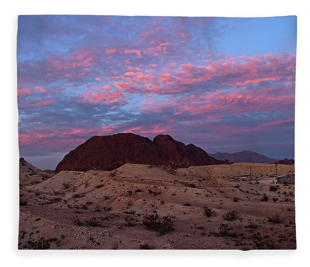 Terlingua Fleece Blanket featuring the painting Terlingua Sunset by Dennis Ciscel