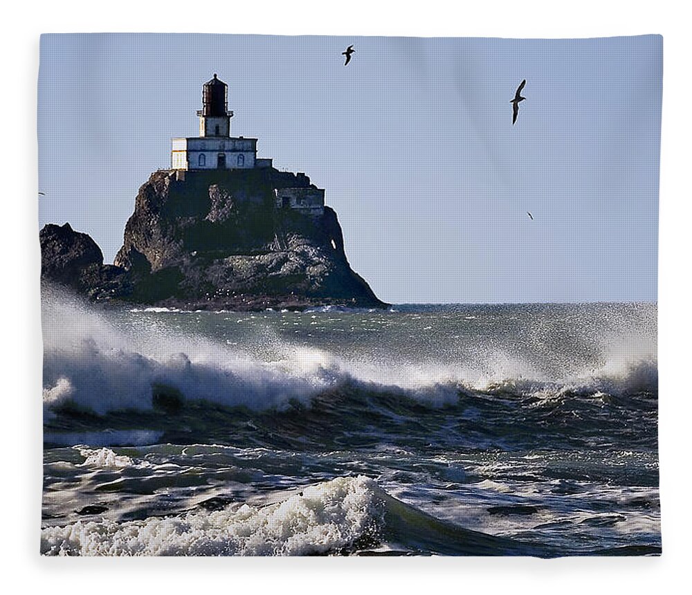 Tillamook Rock Lighthouse Fleece Blanket featuring the photograph Terrible Tilly by John Christopher