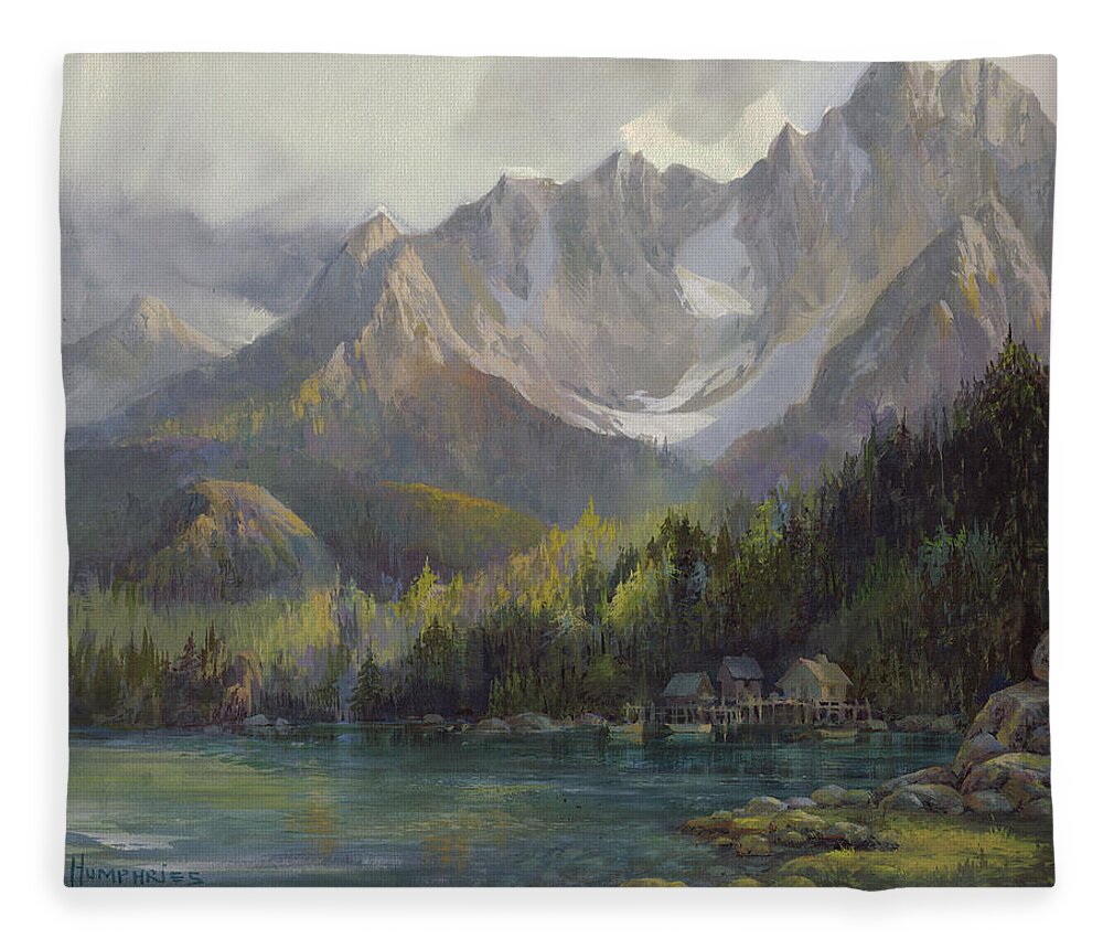 Michael Humphries Fleece Blanket featuring the painting That Glorious LIght by Michael Humphries