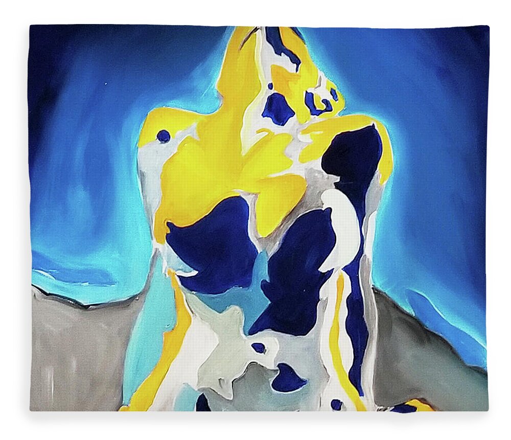 Abstract Realism Fleece Blanket featuring the painting That Moment by Femme Blaicasso