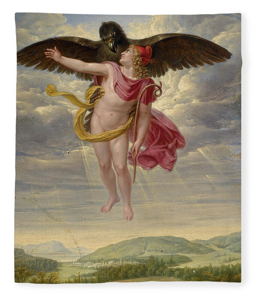 Sigmund Ferdinand Von Perger Fleece Blanket featuring the painting The Abduction of Ganymede by Sigmund Ferdinand von Perger