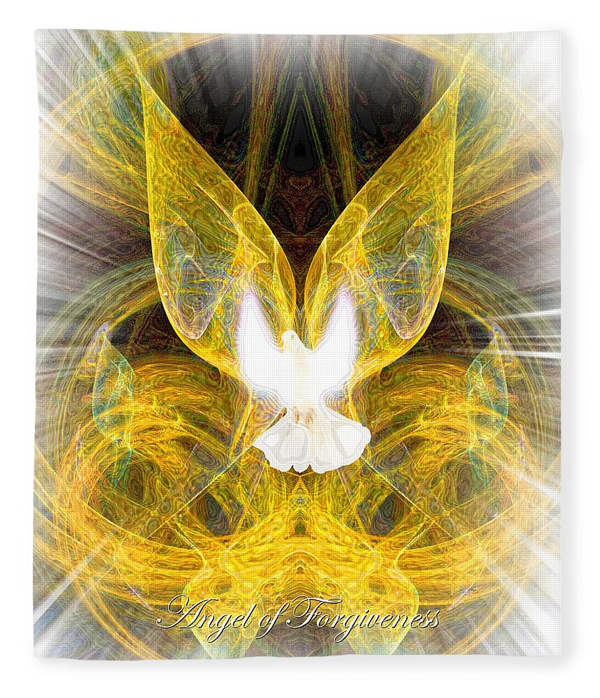 Angel Fleece Blanket featuring the digital art The Angel of Forgiveness by Diana Haronis
