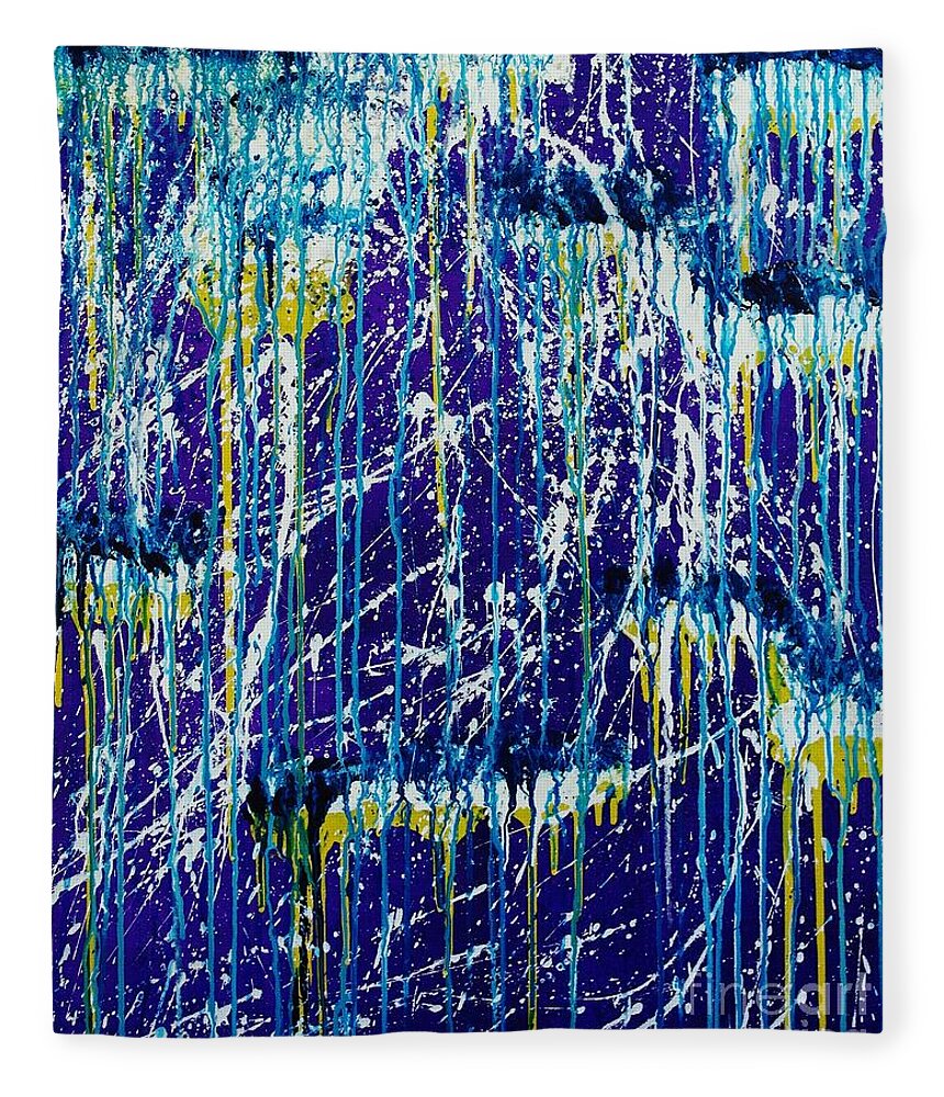 A-fine-art-painting-abstract Fleece Blanket featuring the painting The Banquet by Catalina Walker