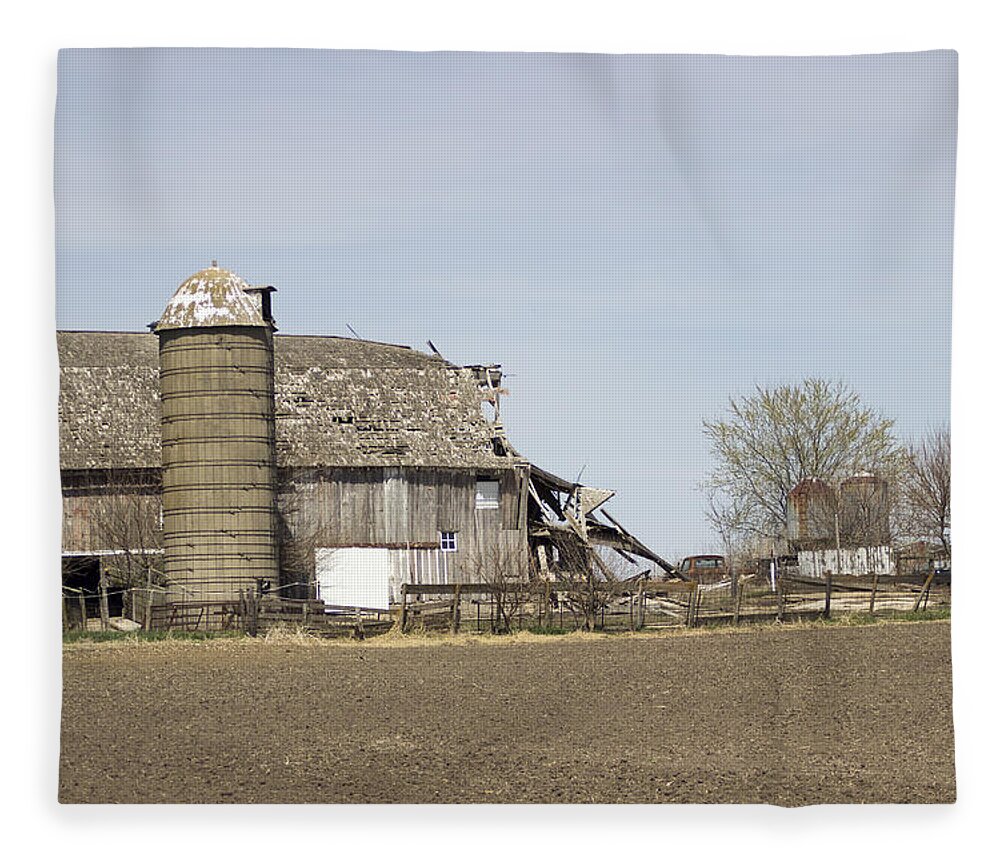 Barn Fleece Blanket featuring the photograph The Barn's Last Season by Cathy Anderson