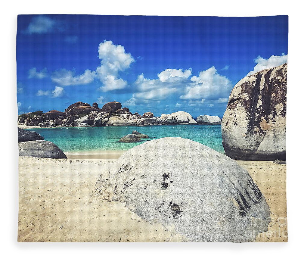 British Virgin Islands Fleece Blanket featuring the photograph The Baths - Virgin Gorda by Colleen Kammerer