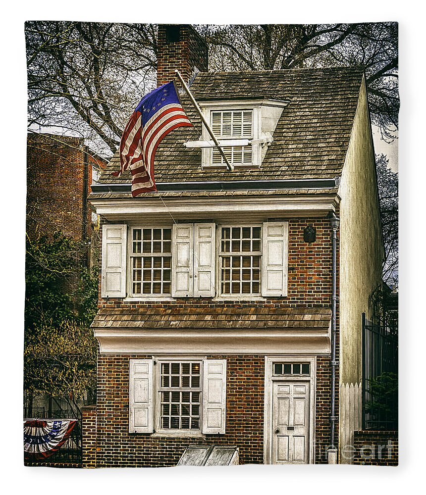 Philadelphia Fleece Blanket featuring the photograph The Betsy Ross House by Nick Zelinsky Jr