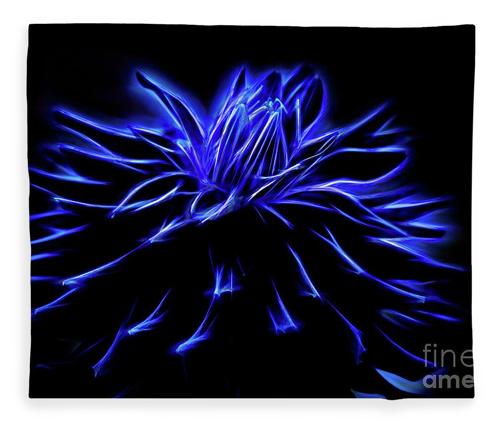  Fleece Blanket featuring the photograph The Blue Dahlia by Marilyn Cornwell