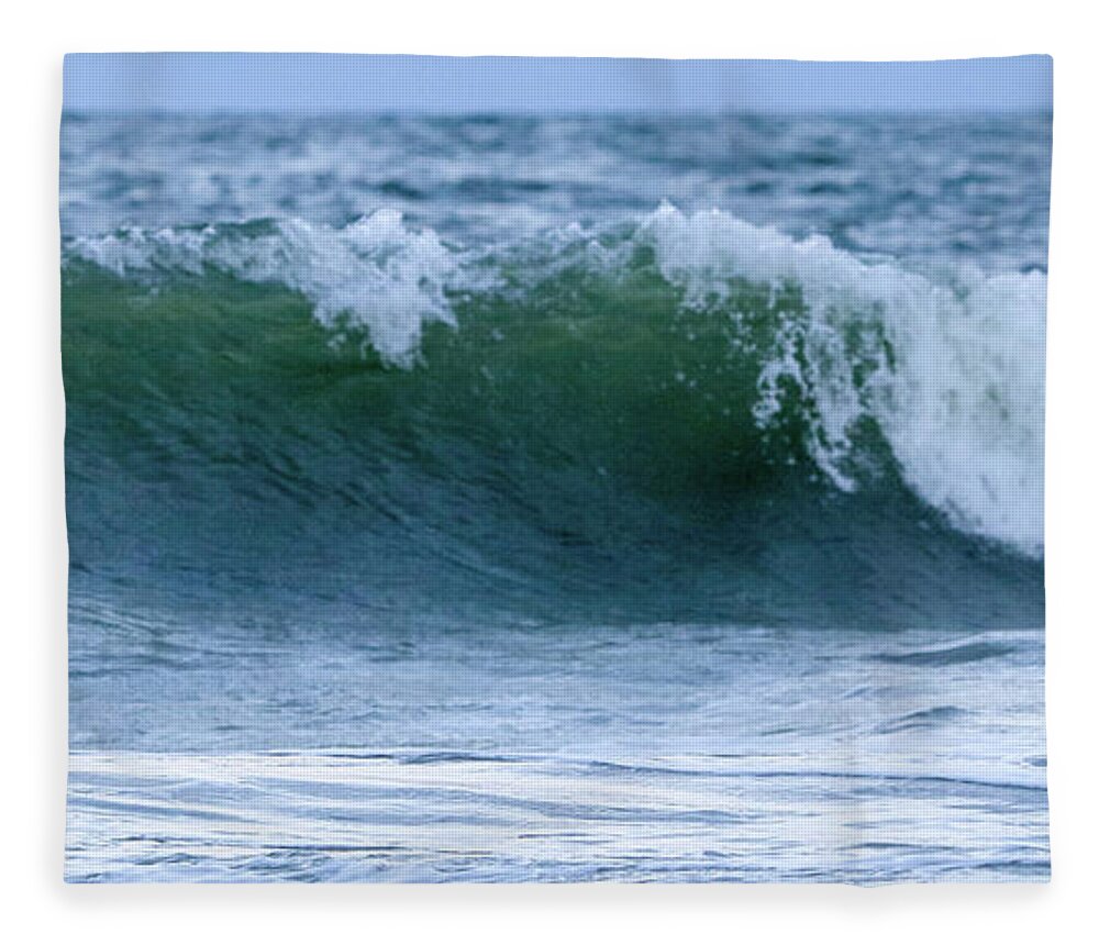 Ocean Fleece Blanket featuring the photograph The Break by Mary Anne Delgado