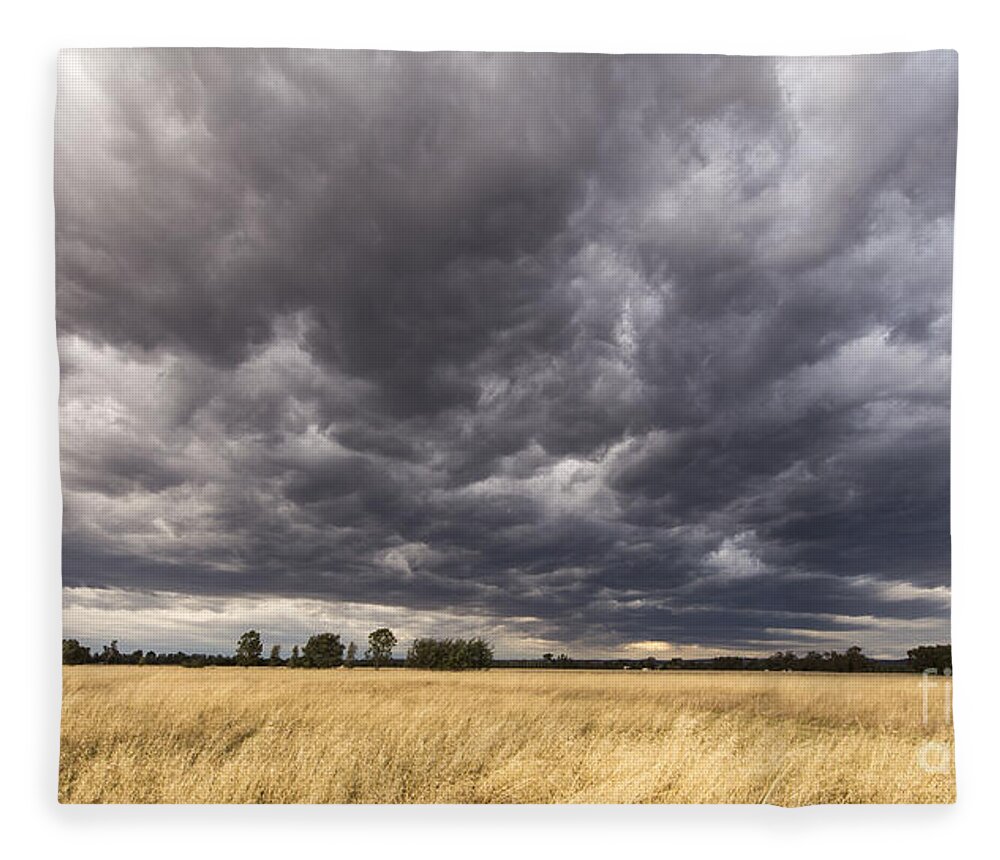 Sky Fleece Blanket featuring the photograph The calm before the storm by Linda Lees