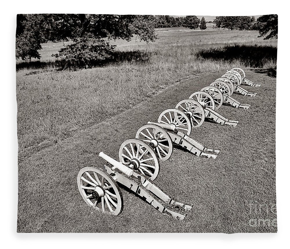 Valley Fleece Blanket featuring the photograph The Cannons of Valley Forge by Olivier Le Queinec