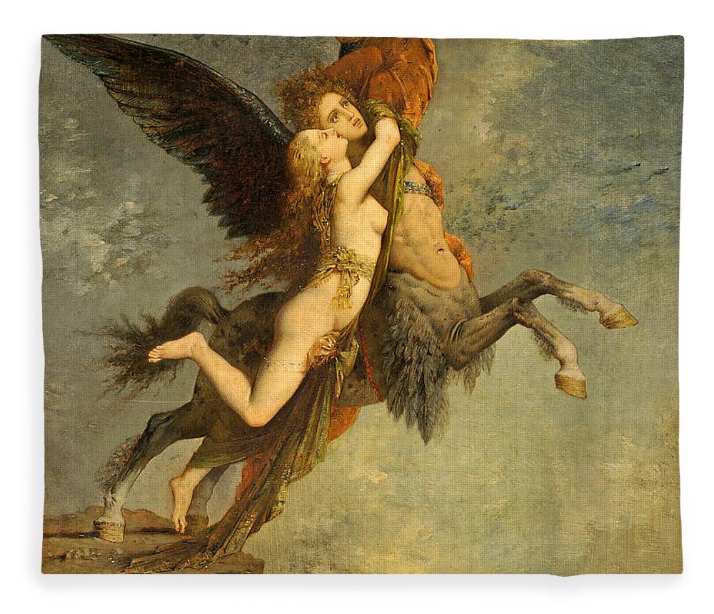 Gustave Moreau Fleece Blanket featuring the painting The Chimera by Gustave Moreau