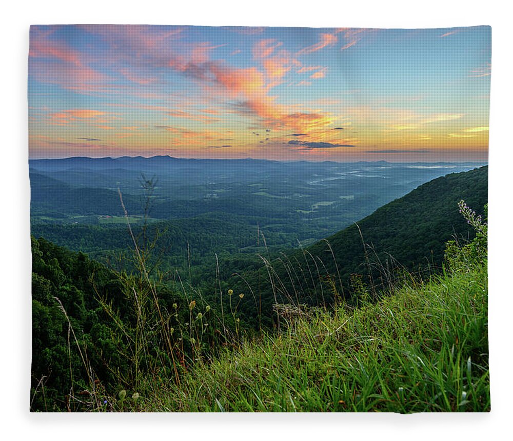 Appalachian Trail Fleece Blanket featuring the photograph The City Below by Michael Scott