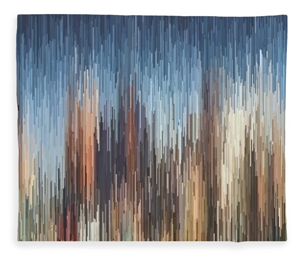 Digital Fleece Blanket featuring the digital art The Cities by David Manlove
