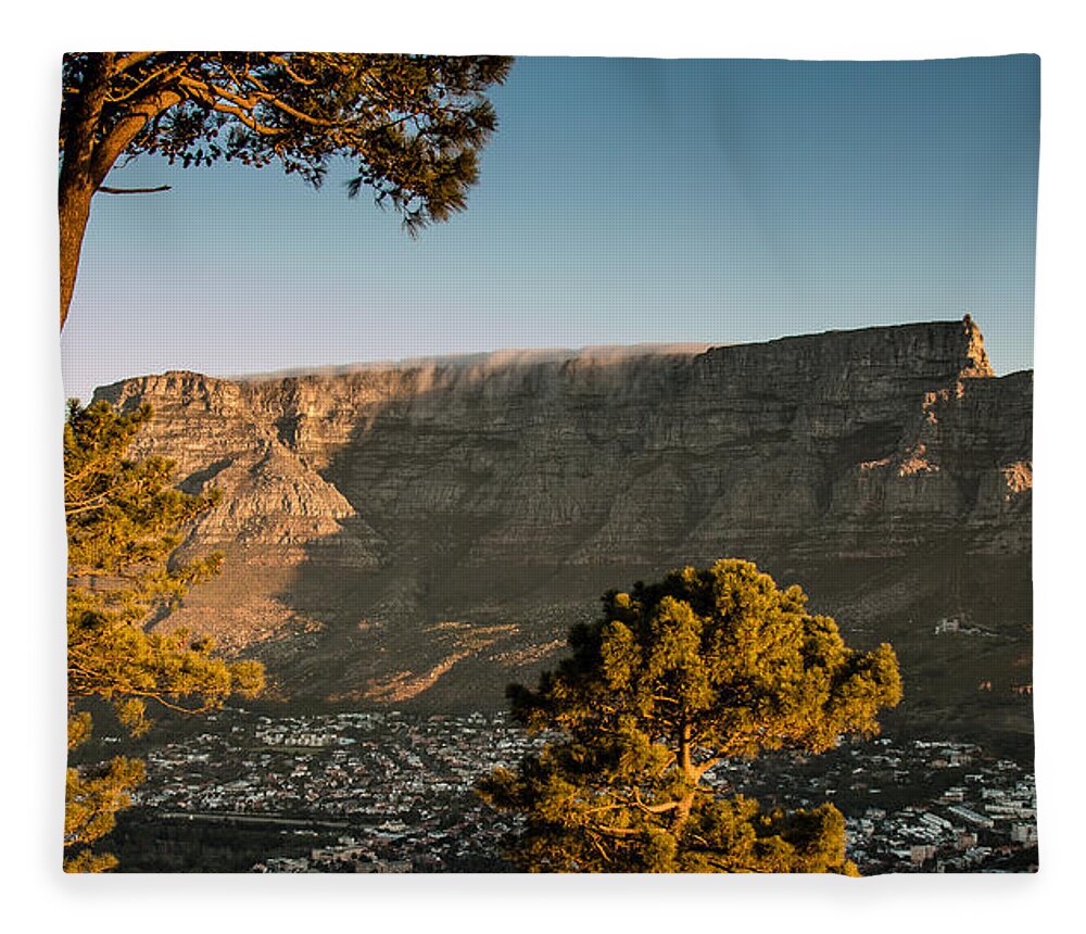 Cape Town Table Mountain Fleece Blanket featuring the photograph The Devil's Table Cloth by Claudio Maioli