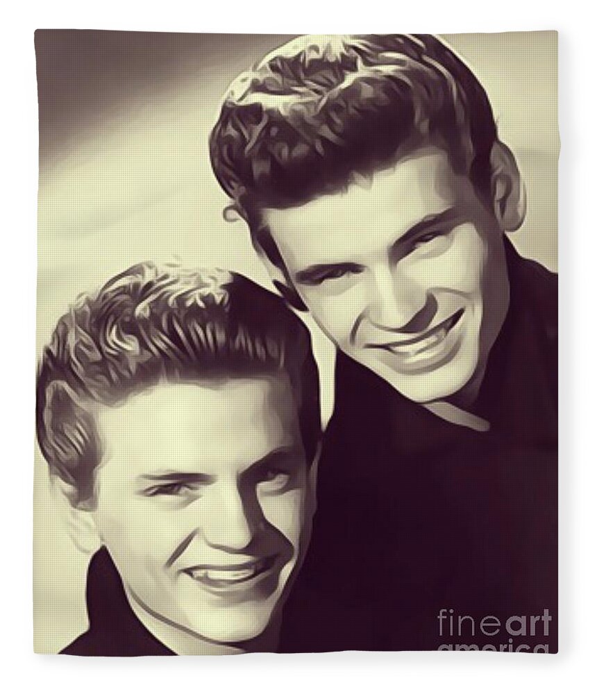 Everly Fleece Blanket featuring the digital art The Everly Brothers by Esoterica Art Agency