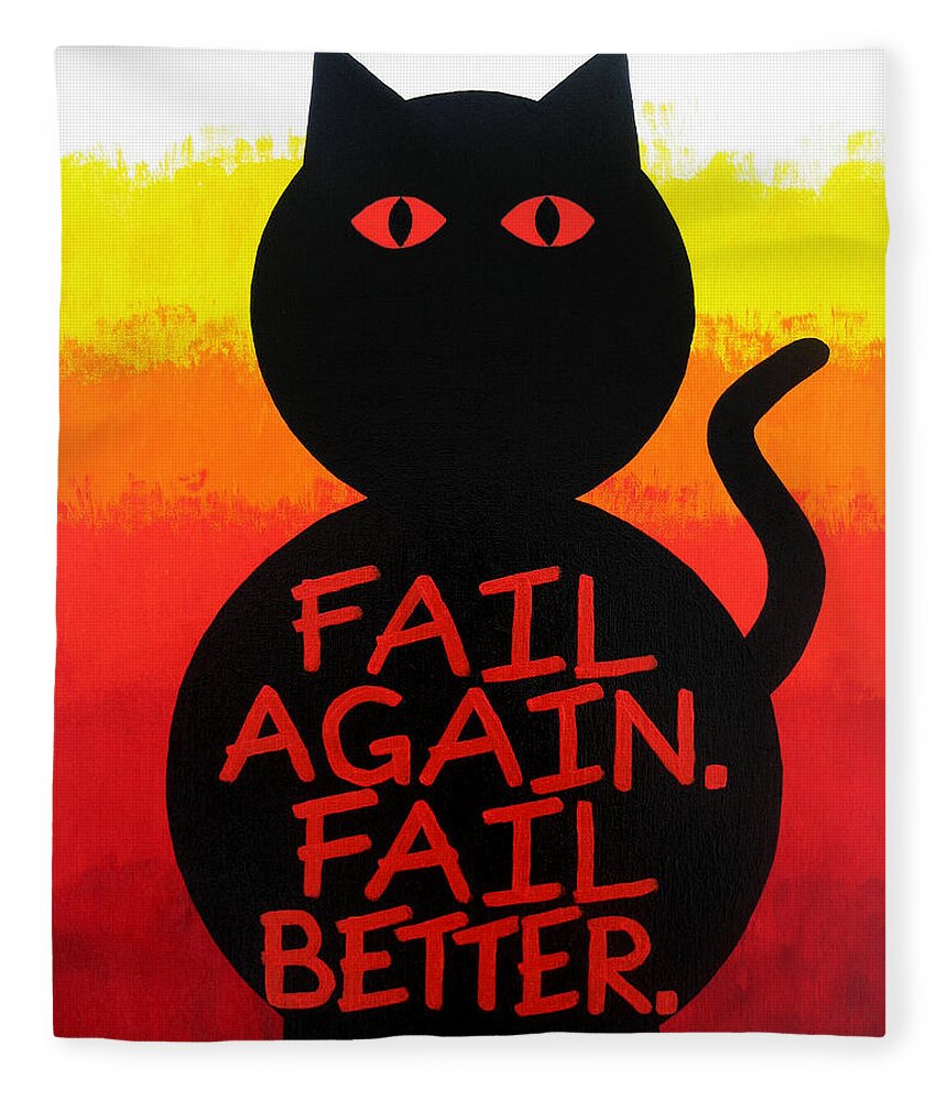 Abstract Fleece Blanket featuring the painting The Fearline of Failure by Oliver Johnston