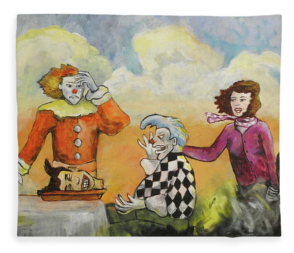 Nightmares Fleece Blanket featuring the painting The Final Separation by Patricia Arroyo