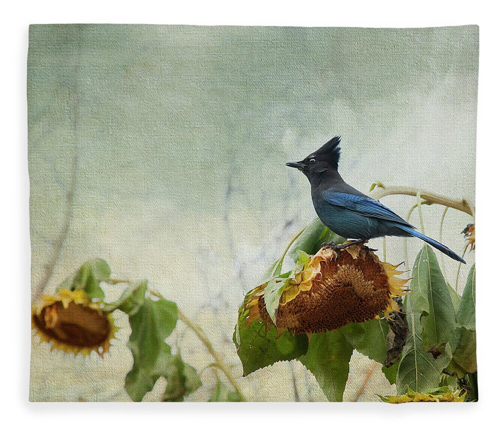 Bird Fleece Blanket featuring the photograph The Gleaner by Theresa Tahara