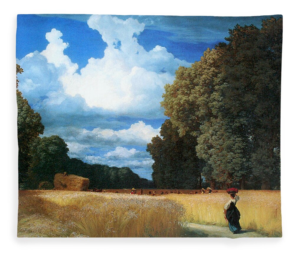 Zund Fleece Blanket featuring the painting The Harvest by Robert Zund