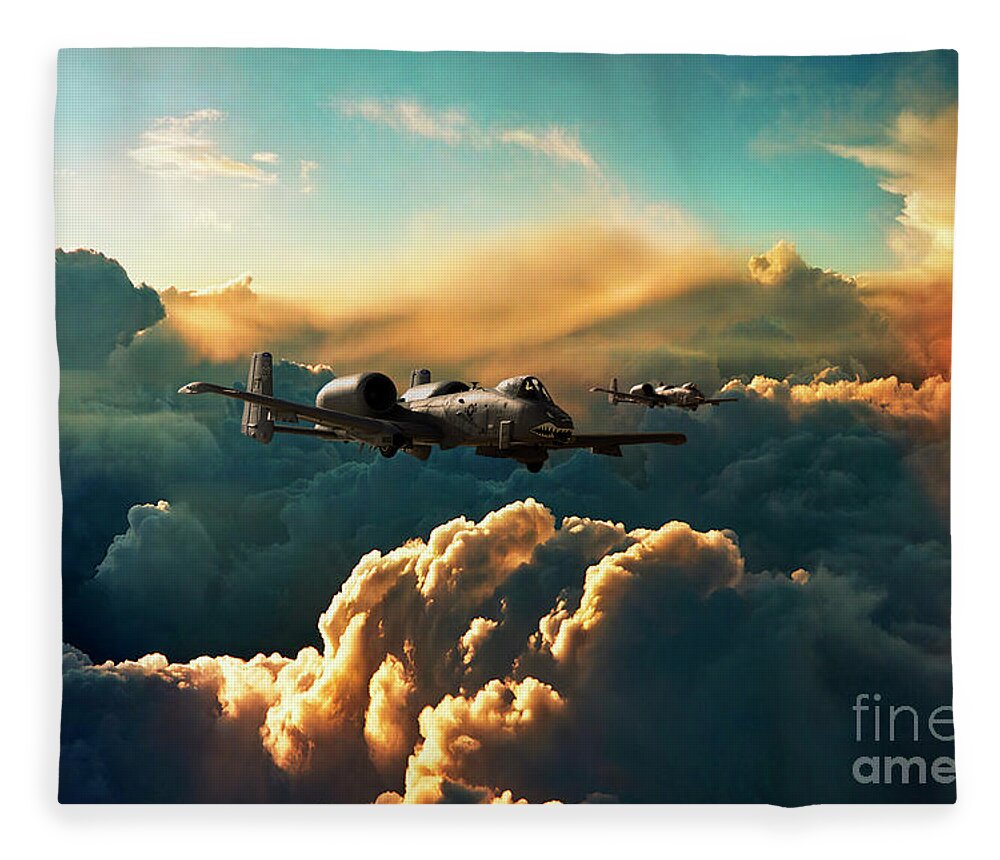 A10 Fleece Blanket featuring the digital art The Hogs by Airpower Art